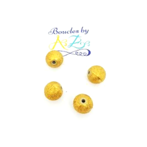 *perles rondes dorées scintillantes 12mm x10 pdo1-6*