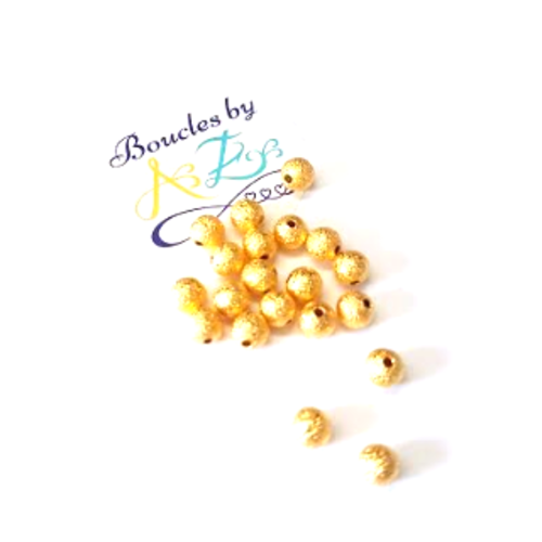 *perles rondes dorées scintillantes 6mm x20 pdo1-11.*