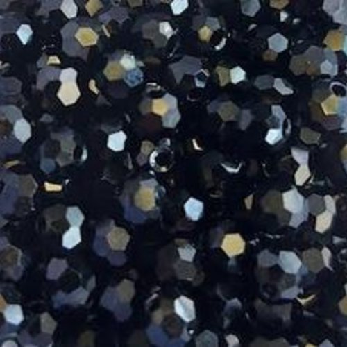 *perles à facettes rondes noires 4mm x50 pno1-15*