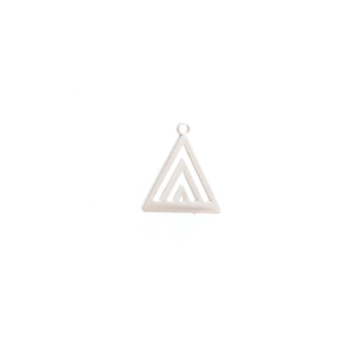 Lot estampe triangle argenté 16x13mm x10 lotar8-1