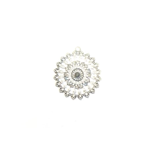 Lot estampe rosace argentée 22x20mm x10 lotar8-9