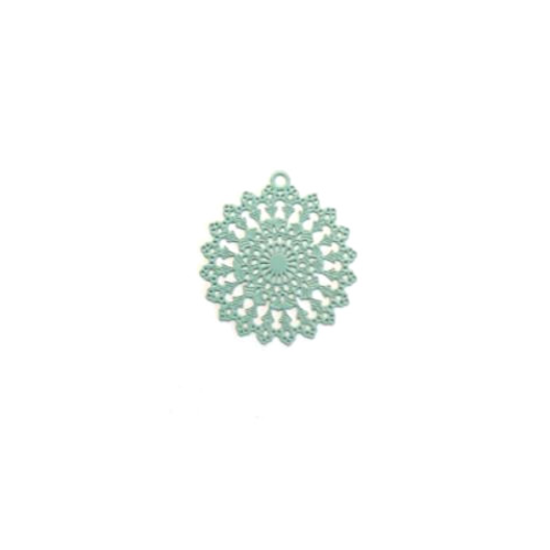 Lot estampe rosace verte 22x20mm x10 lotve8-1