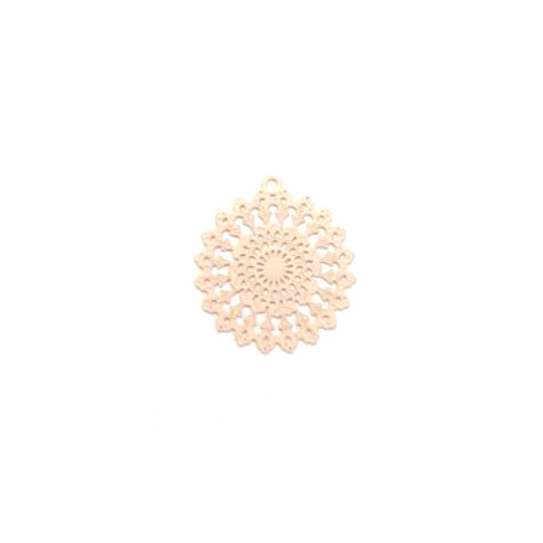 Lot estampe rosace rose 22x20mm x10 lotros4-2