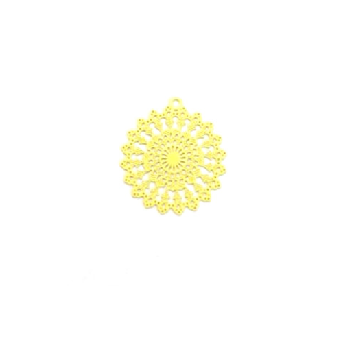 Lot estampe rosace jaune 22x20mm x10 lotja3-6