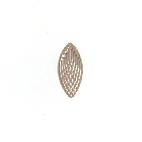 Estampe filigrane ovale argentée en métal 30x12mm x1 ou x10 ea1-27