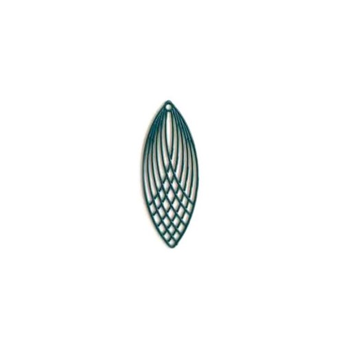 Estampe filigrane ovale verte en métal 30x12mm x1 ou x10 geve-4