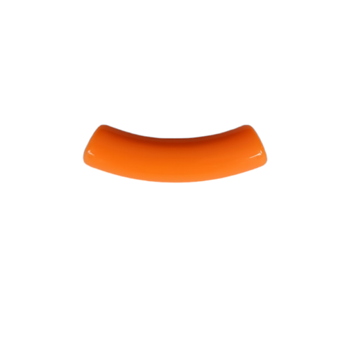 Perle tube incurvé orange acrylique 32x9,5mm por6-13