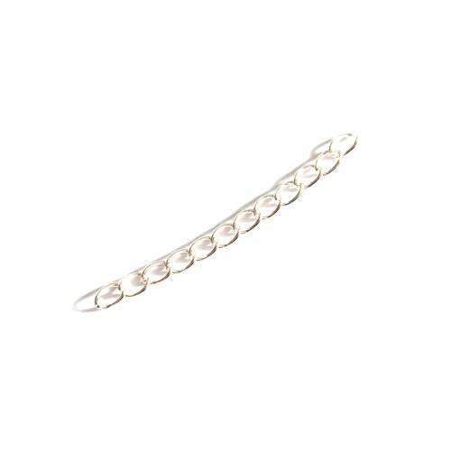 Chaînette d'extension argentée en métal 50mm x10 ou x100 cha-1