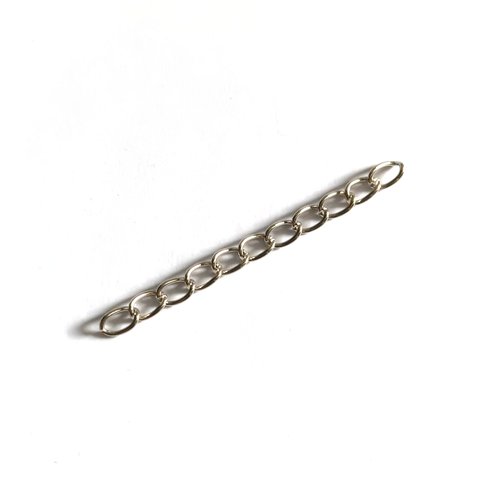 Chaînette d'extension argentée (platine) en métal de 50 mm x10 ou x100 cha-4