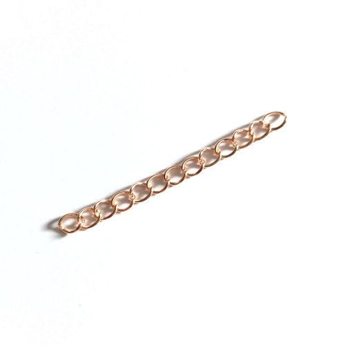 Chaînette d'extension or rose en métal 50mm x10 ou x100 cha-57