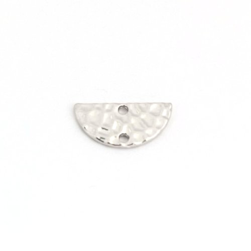 Lot connecteur demi lune argenté 8x15mm x10 lotar33-4