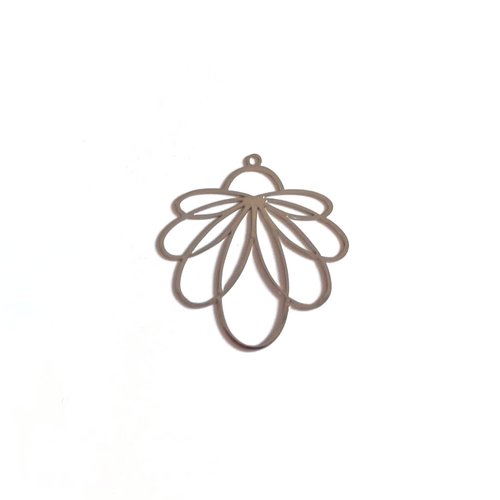 Estampe filigrane feuille argentée, 30x30mm ea2-12