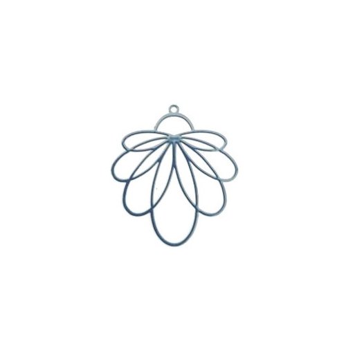 Estampe filigrane feuille bleu marine 30x30mm geble-94
