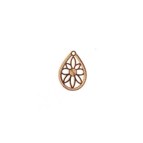 Lot estampe goutte doré rose 16x12mm x10 lotdo11-7