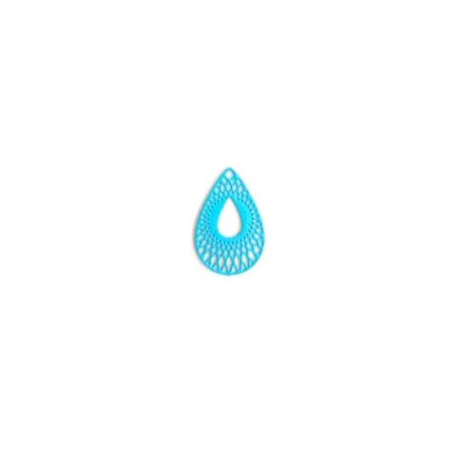 Lot estampe goutte turquoise 19x12mm x10 lottu7-5