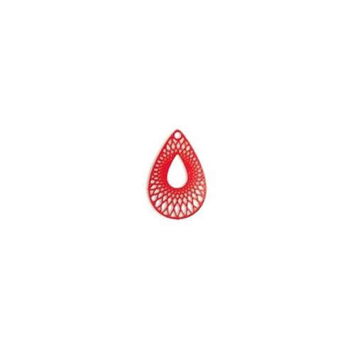 Estampe goutte rouge 19x12mm rou6-2