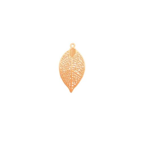 Lot estampe feuille orange 28x15mm x10 lotor3-3