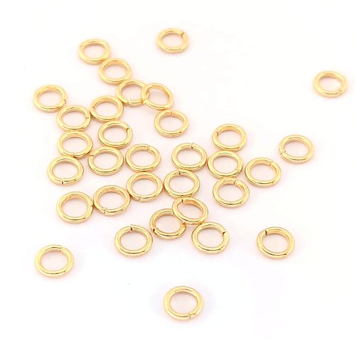 Anneaux de jonction dorés acier inoxydable 4x0,7 mm x20 ou 200 app-186