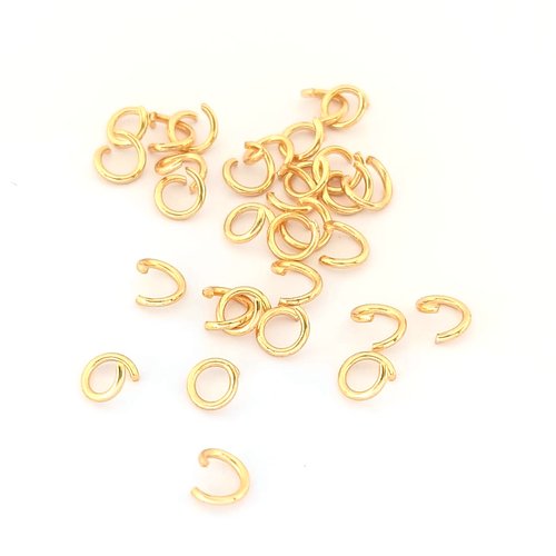 Anneaux de jonction dorés acier inoxydable 5x0,8 mm x20 ou x200 app-171