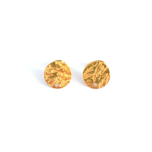 Clous d'oreilles ronds dorés en acier inoxydable 12mm sbopu-34