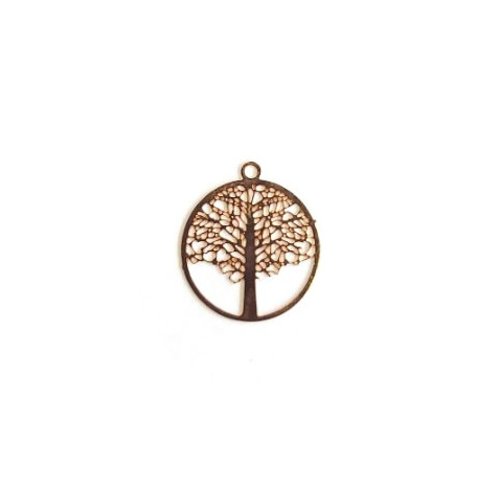 Lot estampe arbre de vie doré rose 21x18mm x10 lotdo9-3