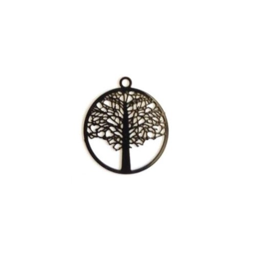Lot estampe arbre de vie noir 21x18mm x10 lotno6-4