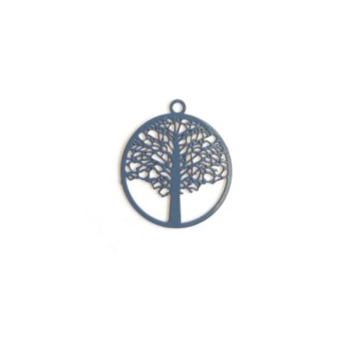 Lot estampe arbre de vie bleu marine 21x18mm x10 lotble2-8
