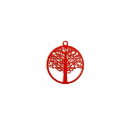 Lot estampe arbre de vie rouge 21x18mm x10 lotrou4-1