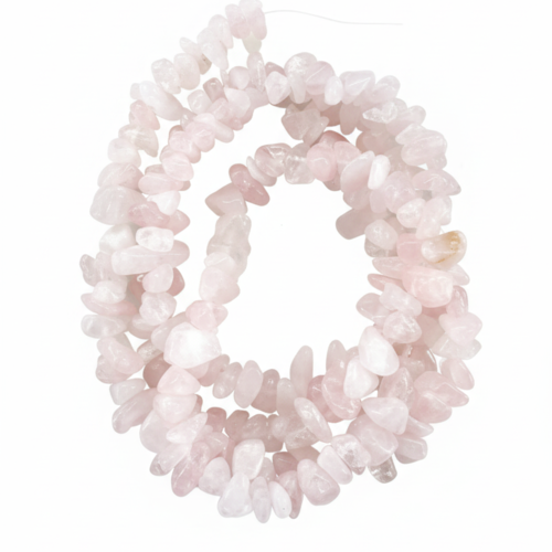 Perles chips en quartz rose naturel 4-10 mm – perles pierre naturelle bijoux diy, lot 30 ou fil 80 cm pp1-5