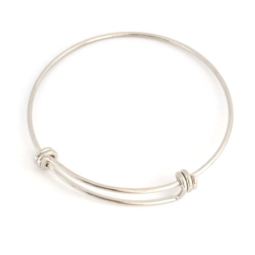 Bracelet jonc argenté acier inoxydable 65mm sbr-63
