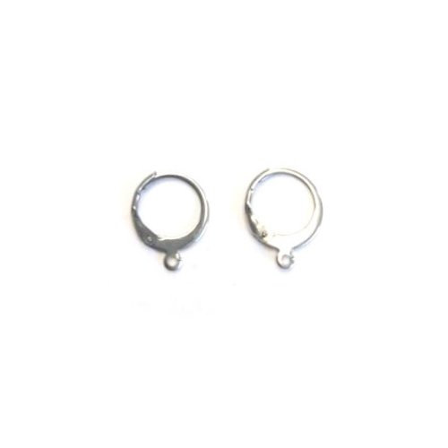 Lot dormeuses rondes argentées en acier inox x10paires lotsbodo-33