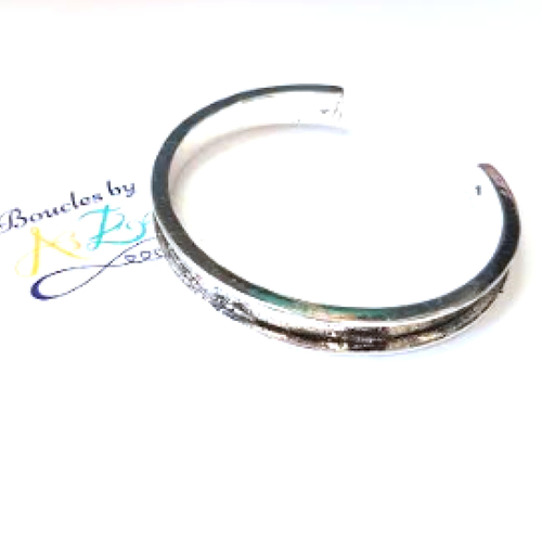 *support bracelet pour cuir plat 5mm argenté dest058.