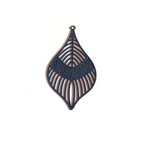 Estampe filigrane goutte bleu marine 43x22mm geble-93