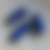 Lot perle tube incurvé bleue et dorée acrylique 34x13mm x10 lotpble5-7