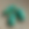 Perle tube incurvé turquoise et dorée acrylique 34x13mm ptu8-1
