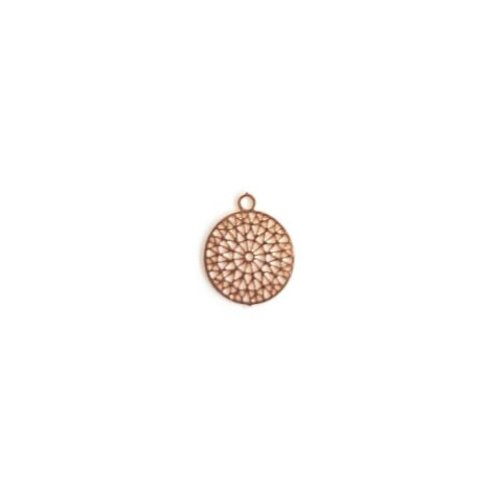 Lot estampe rosace doré rose 12x10mm x10 lotdo8-10