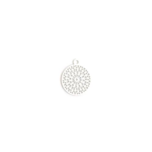 Lot estampe rosace blanche 12x10mm x10 lotblc8-6
