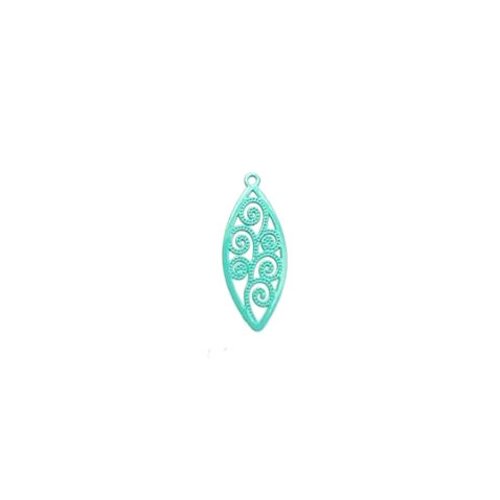 Lot estampe navette turquoise 20x8mm x10 lottu1-2