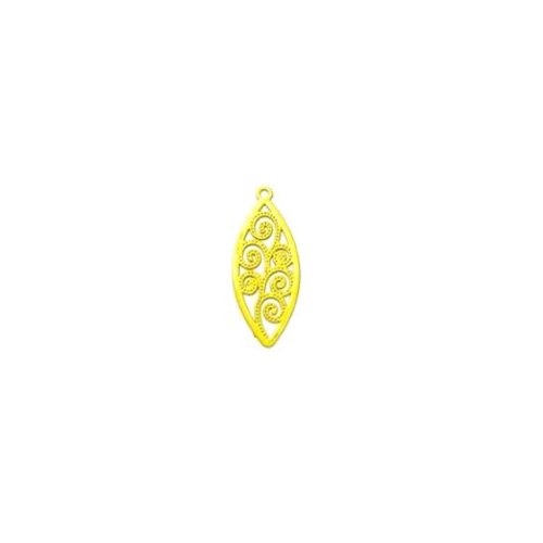 Lot estampe navette jaune 20x8mm x10 lotja1-3