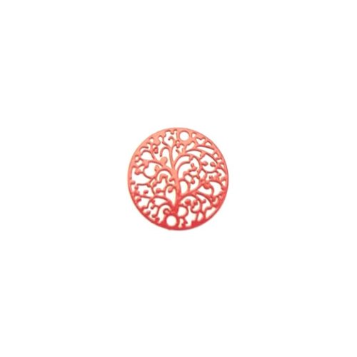 Estampe intercalaire ronde arbre de vie rouge 20mm rou20-7