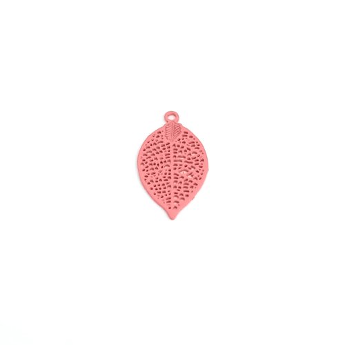 Lot estampe feuille rose 19x10mm x10 lotros22-2