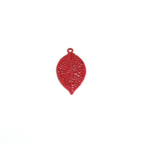 Lot estampe feuille rouge 19x10mm x10 lotrou4-6