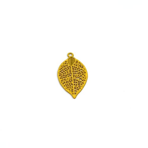 Lot estampe feuille jaune 19x10mm lotja12-1