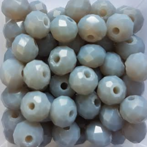*perles à facettes grises 6x4mm x30 pgr3-21*