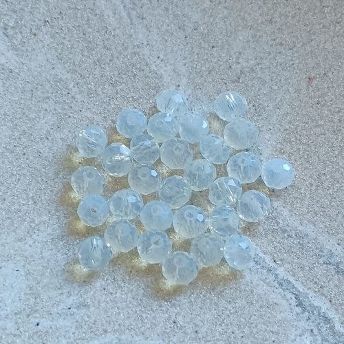 Perles rondelles à facettes transparentes 6x4mm x30 pblc3-6