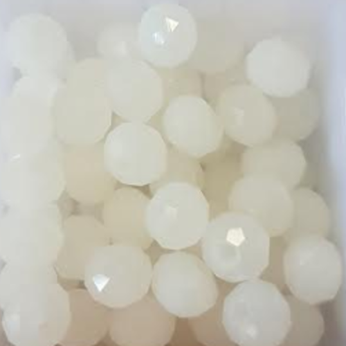 *perles à facettes blanches 6x4mm x30 pblc3-10*