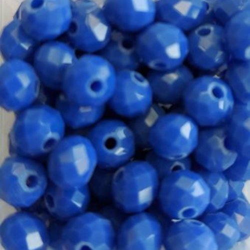 *perles à facettes bleues 6x4mm x30 pble4-7*