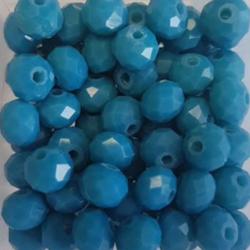 *perles à facettes bleues 6x4mm x30 pble7-3*