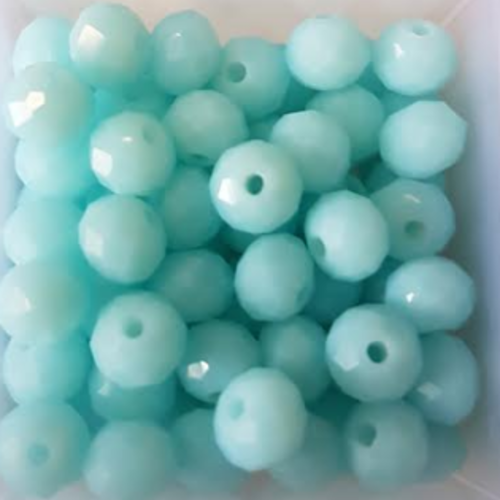 *perles à facettes turquoises 6x4mm x30 ptu3-11.*