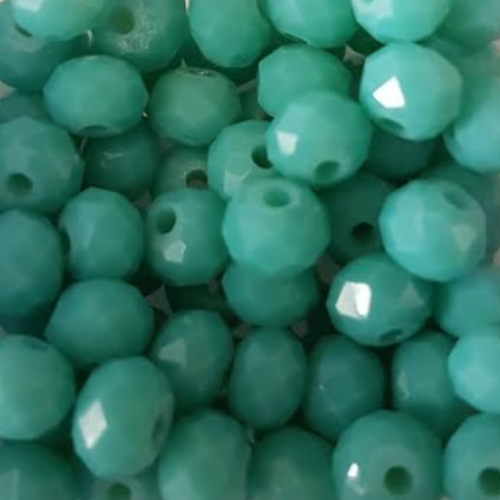 *perles à facettes turquoises 6x4mm x30 ptu3-12.*
